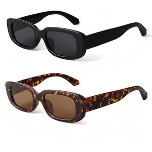 ✨ Butaby Retro Square Vintage Women Brown Driving Fashion Narrow FrameSunglasses